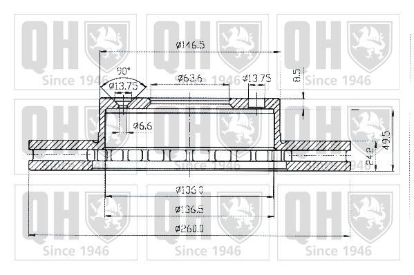 QUINTON HAZELL Тормозной диск BDC3608